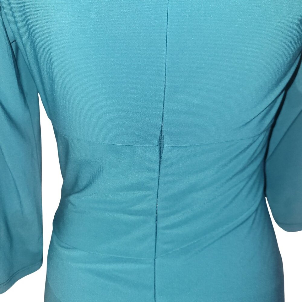 White House Black Market teal tiered jersey sheath dress size 8 - Picture 6 of 9